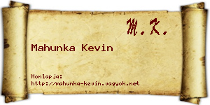 Mahunka Kevin névjegykártya